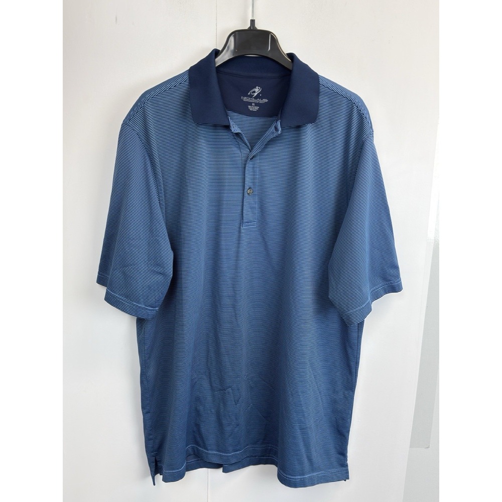 Jack Nicklaus Performance Golf Polo Shirt Men's Size XL‎ Blue Striped